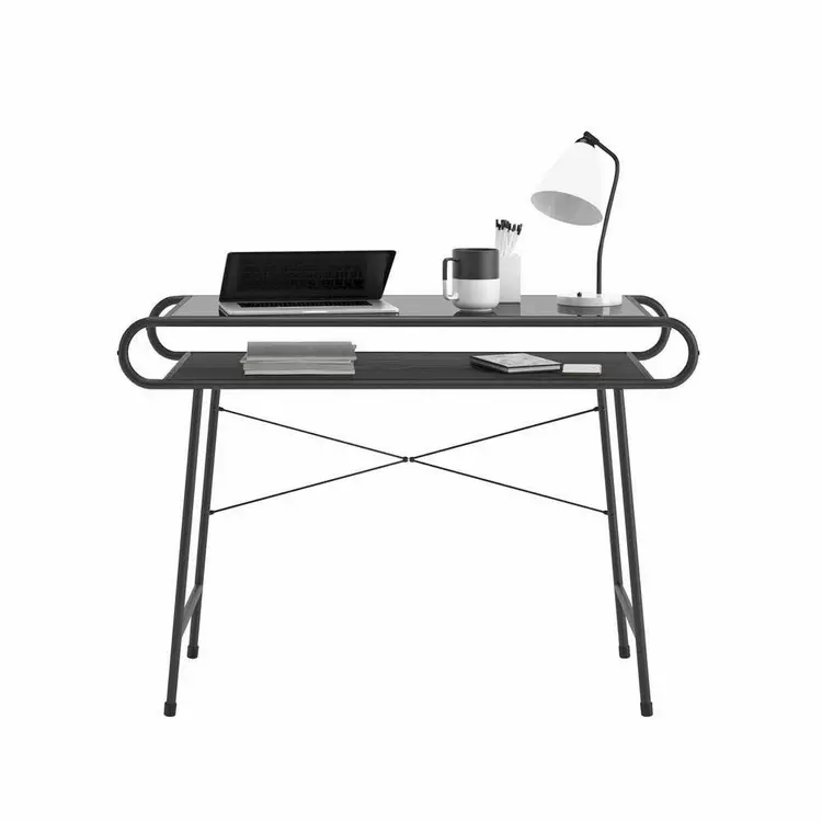 Black glass deals writing desk